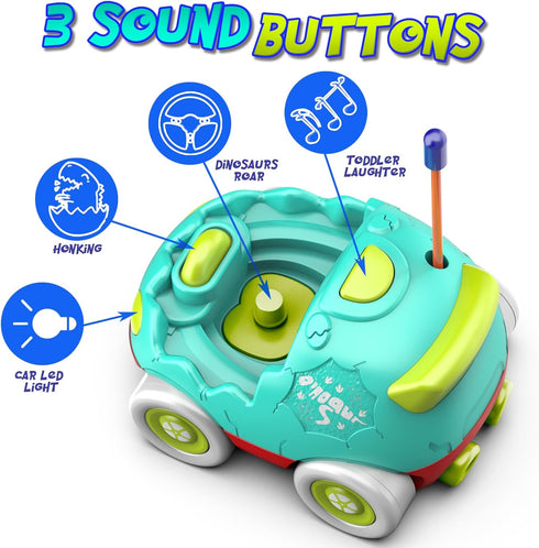 18+Months 2 3 4 5 3+ -2 Pack AEROQUEST Remote Control Car for Toddlers Toddler Toys for RC Cars with LED Lights & Music