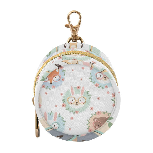PYBUG Animal Round Pacifier Storage Case, Polyester & TPU Lined with Hook Buckle,