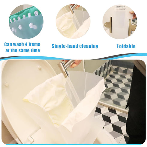 QOOMABA Cloth Diaper Sprayer Splatter Shield - Snap Design to Avoid Falling, Stable Placement Allows for One-Handed
