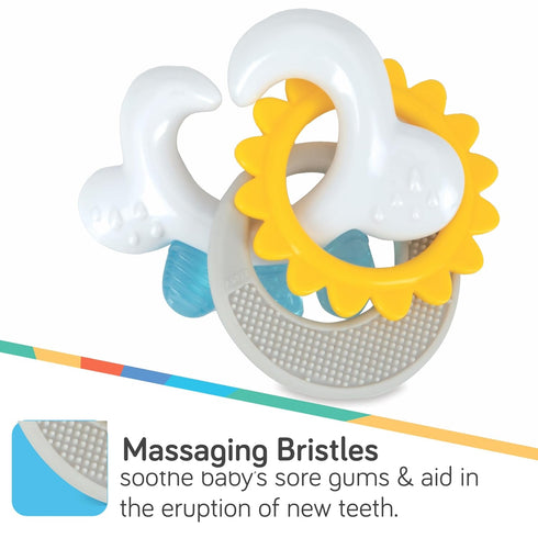 Nuby Cloud Teether with Sun and Silicone Rain Links, 3+ Months