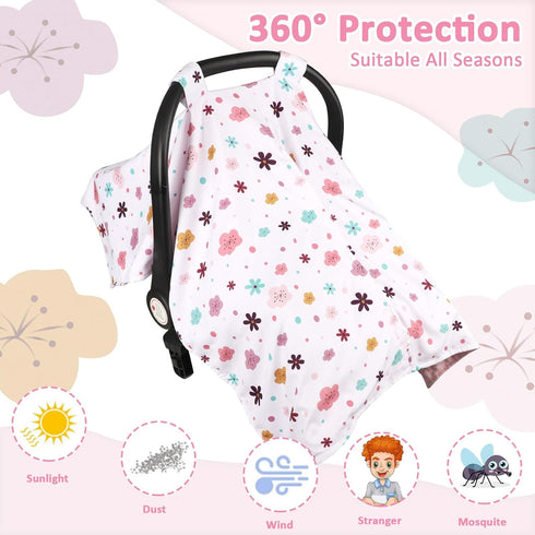 Pea Pod Car Seat Cover for Baby, Infant Carseat Cover with Peekaboo Opening Design Car Seat Canopy Cover, Nursing Cover