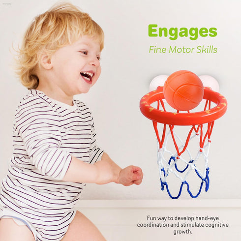 Bath Toys - Bathtub Basketball Hoop for Kids, Mold Free with 3 Balls, Strong Suction Cup for Toddlers