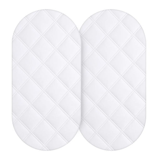 Yoofoss Waterproof Bassinet Mattress Pad Cover, 2 Pack, Baby Bassinet Mattress Protector for Boys and Girls, 32x16in