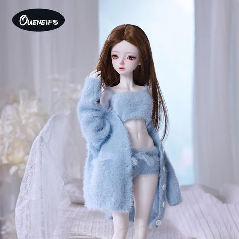 Set 1/3 Doll Clothes for BJD, Resin Toy Accessories Cardigan+ Vest+ Pants (Blue, for BJD)