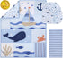 3 Set The Peanutshell Piece Nautical Patch Baby Crib Bedding Boy, Baby Blanket Quilt, Fitted Crib Sheets for Boys, Navy