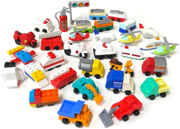 Pencil Eraser for Kids, Vehicle Mix (20)