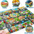 Plastic Toy Rug, Self Cleaning Oil Free Cloth,Washable for Floor Or Table,Kids Carpet PVC City Life,Educational Road