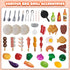 Playset 2-Layer Set,Indoor 3 4 5 6 7 8 Kids Grill Play Kitchen Toys, Kids BBQ Grill Kitchen with Smoke, Sound & Light