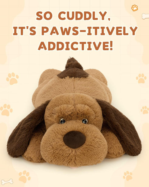 Plush,31 inches MaoGoLan Giant Dog Large Stuffed Animal Dog,Chocolate Brown Fluffy and Cuddly Stuffed Puppy Stuffed