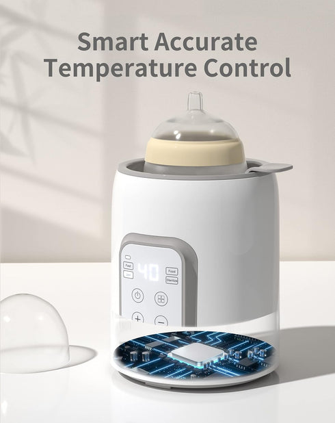 GROWNSY 8-in-1 Fast Baby Milk Warmer with Timer, Accurate Temperature Control, Defrost, Sterilizing, Heat Baby Food Jars