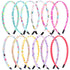 Headbands for Girls, 12Pcs Thin Hair Bands for Kids, Floral Cloth Fabric Covered Headbands for Birthday Party