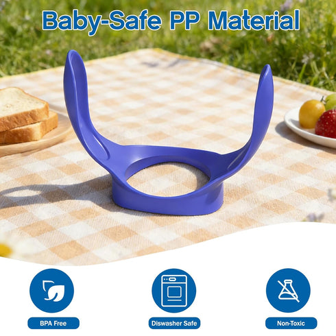 Pack 4 Baby Bottle Handles for Lansinoh Bottles, Bottle Holder for Baby Self Feeding, Bottle Feeding Holder, Purple