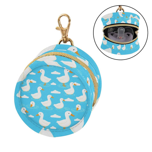 Ducks Round Pacifier Storage Case with Zipper, Portable Pacifier Case for Travel, Diaper Bag & Purse, Pacifier