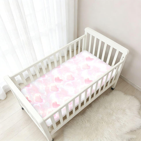 miaozhen Seamless 1 Pack 52x28 Cotton Baby Crib Sheets Ultra Soft Heart Aura Muslin Crib Sheets for Nursery Decor de