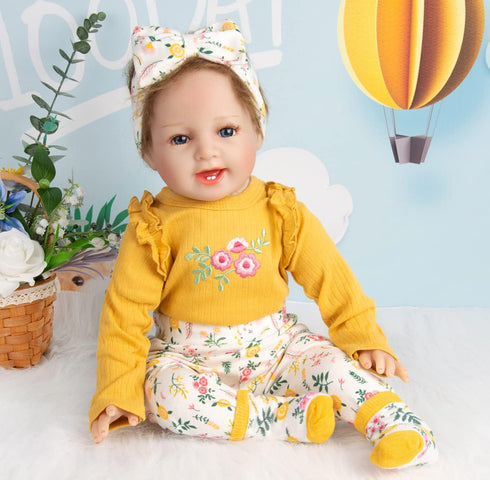 Reborn Baby Girl Dolls Clothes - 4pcs Outfits for 22"-24" Reborn Dolls Baby Clothes Newborn