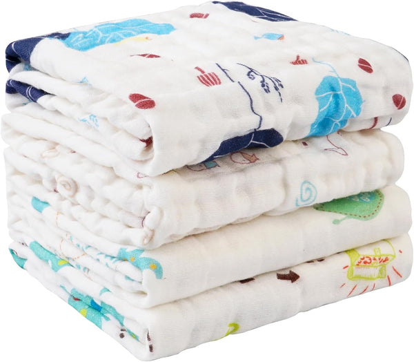 Viviland Baby Muslin Burp Cloths, 100% Cotton Super Absorbent Washcloths for Baby