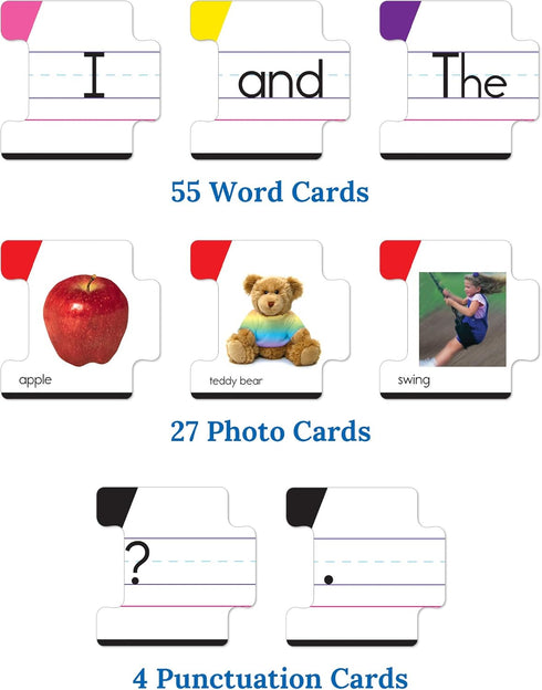 Key Education 86-Piece Sentence Building Toys for Kids, Speech Therapy Activities for Kindergarten, Ages 5+