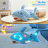 BSTAOFY 20'' LED Shark Soft Plush Toy Night Light, Luminous Glow in The Dark Bedtime Companion, Blue