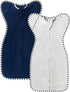 Transition Swaddle, 2 Pack 100% Cotton Baby Sleep Sack, 2-Way Zipper Infant