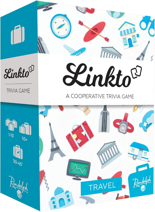 Linkto Travel Fun Trivia Games - Party Board Game for 1 to 10 Players, Perfect for Family, 30 Minutes of Fun