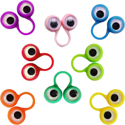 PPXMEEUDC Pack 32 Eye Finger Puppets Googly Eye Finger Puppets Wiggly Eyeball Finger Puppet Rings Eye Finger Toy Kids