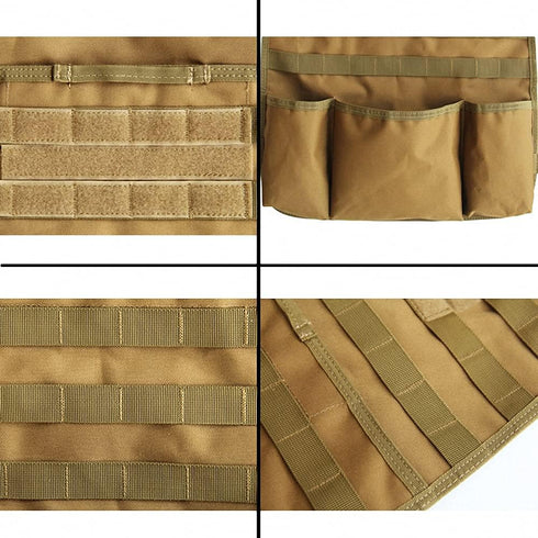 Car Seat Back Organizer, Tactical Molle Nylon Vehicle Panel, Universal Fit Car Backseat Cover Protector, Tan