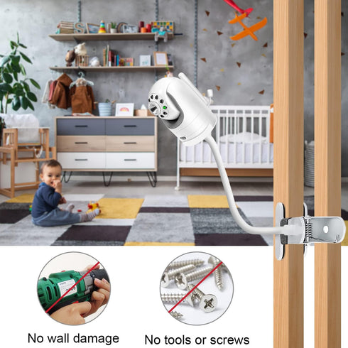 Flexible Clip Clamp Mount for Infant Optics DXR-8 and DXR-8 PRO Video Baby Monitor, 15.7 inches Gooseneck Arm