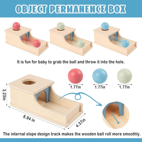 6-12 9 Busy edition Montessori Toys for Babies Months, Wooden Object Permanence Box, Month Old Baby Toys, Preschool