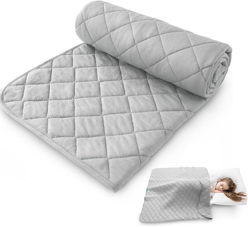 Toddler Comforter Blanket for Daycare, Baby Crib Nap Quilted Blanket 30"x40", Lightweight Grey Swaddle for Kids
