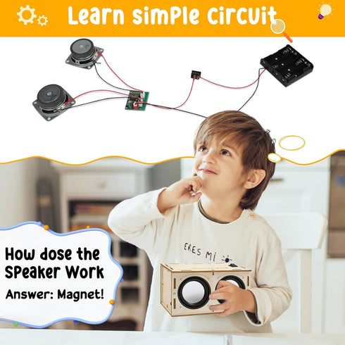 8-12 12-14 9-12 8 9 10 11 13 Stem Projects Toys for Boys age Science Kit Building Own Bluetooth Speaker & FM Radio DIY