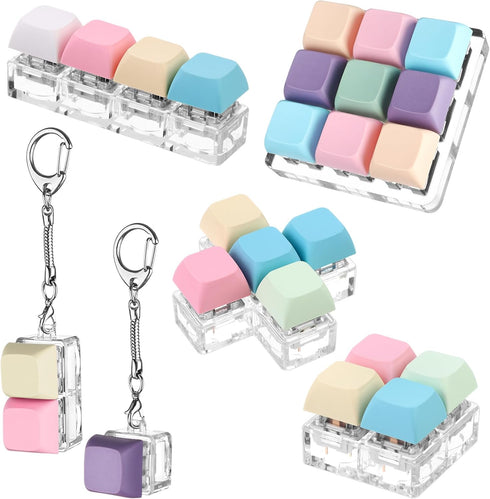 Oppaxf 6Pcs Keyboard Fidget Toy Keyboard Fidget Keychain Decompression Toys Fidget Clicker Keyboard,Fidget