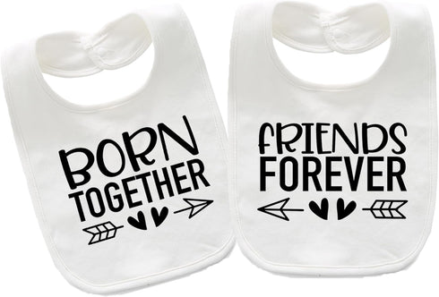 Baby Twins Bibs Best Friends Newborn Baby Bibs Cute Toddler Bibs Set