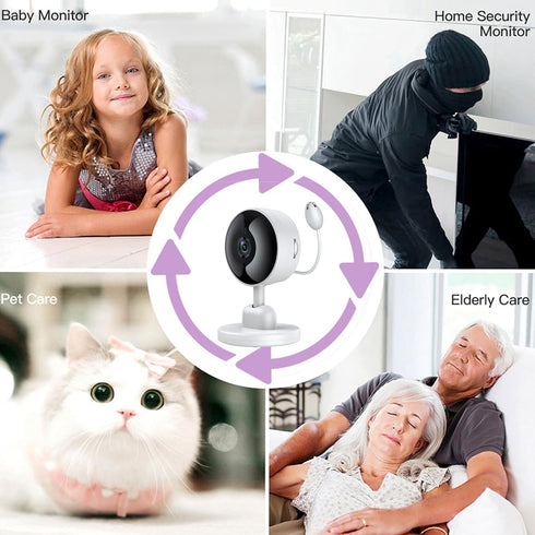 CQH 2 4 Baby Monitor with Camera and Audio, WiFi Indoor Video Baby Camera with Mount, Motion & Cry Detection, Temp
