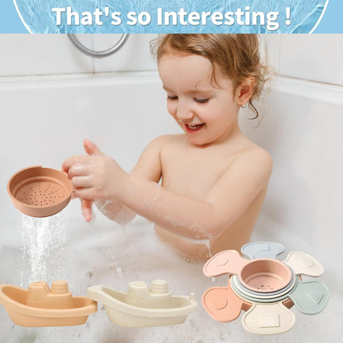 KODGEUSM Spoon,11 1-3 6-12-18 1 2 3 4 Bath Toys Floating Boats Train with Bathing Pcs Water Table Toys Mold Free Baby