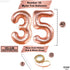 KatchOn Rose Gold 35 Balloon Numbers - 40 Inch Mylar Balloons for 35th Birthday Anniversary Decorations