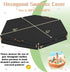 5-Meter 60L 52W 9" Outdoor Hexagonal Sandbox Cover with Two Night-Vision Reflective Handles and Webbing Loops