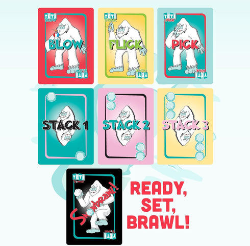 Big Discoveries Yeti Snowbrawl - Snowball Stacking Brawl Card Game for Kids, Teens, Adults | Includes 40 Snow Balls