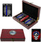 Military Gift Shop Police Officer Playing Cards & Dice in Wooden Keepsake Box - Thin Blue Line Flag