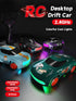 1/64 ANTSIR Mini RC Drift Car for Adults, Desktop Drift Car with Colorful Lights, Desk Remote Control Cars for Race
