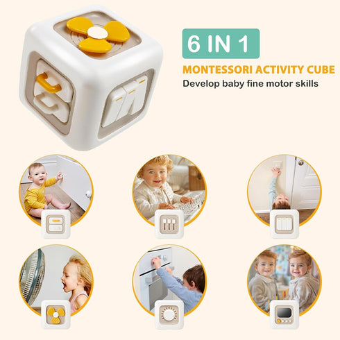 6-12-18 1-2-3 VoMii Baby Toys Months, Montessori Toys for Babies Newborn Teether Sorting Stacking Blocks Spinner Toy