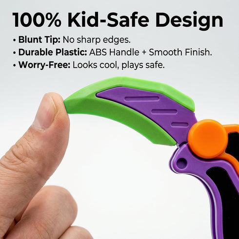 2 3D Dreamplay Fidget Gravity Karambit Knife, Pcs Printed Gravity Toys Fake Knife Perfect for Anxiety Stress Relief