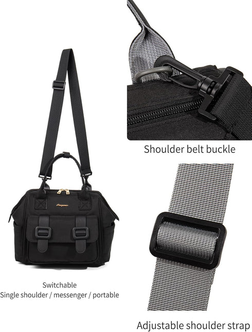MEYTEILAY Diaper Bag Tote Baby Changing Bag Large Baby Bags for Mom Multifunction Travel Nappy Bag Small Black