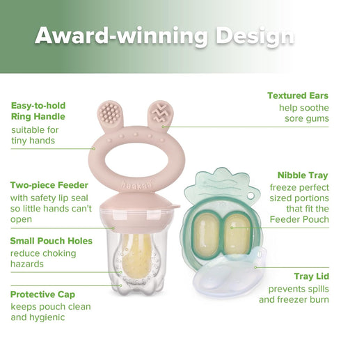 Haakaa Baby Feeder & Baby Popsicle MoldsBlush + Pea Green