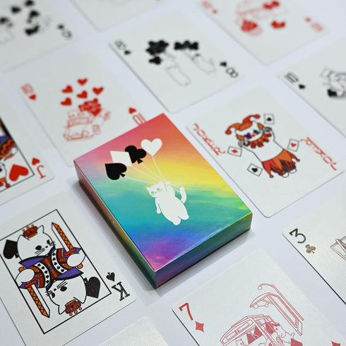 Kawaii Cat Playing Cards, 54 Different Pattern Playing Cards for Party, Casual Games Poker Cards, Gift Collection,2 Deck 3.5 × 4.5inches (colour)