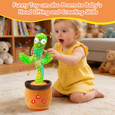 FAYOUCZ 0-18 Baby Toys Dancing Talking Cactus Toy with Adjustable Volume, Boys Girls Gifts Interactive Singing