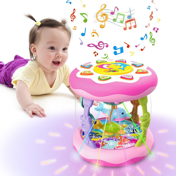 Baby Girl Toys for 6-12 Months Ocean Rotating Light Up Musical Toys