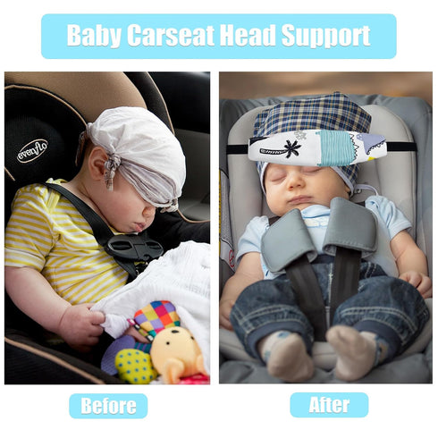 Naturahand 3 Pcs Baby Head Support for Car Seat Stroller Seat Neck Relief Head Band Straps Headrest for Toddler Kids