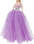 11.5 inch BJDBUS Girl Doll Clothes Purple Trailing Lace Wedding Dress with Veil