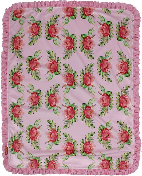 40x30 Dear Baby Gear Baby Blanket - Double Layer Blankets - Newborn Blanket for Girls - Nursery Cover for Infant Crib