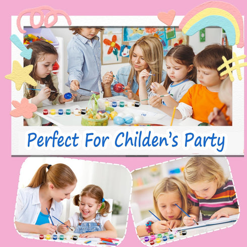 GODLIY Set Kids,5 Pack 12 Mini Acrylic Paint for Colors Washable Kids Paint kit,Perfect for Home Birthday Classroom